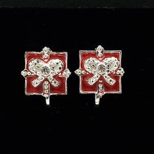 AVON Vintage Christmas Present Clip-on Earrings